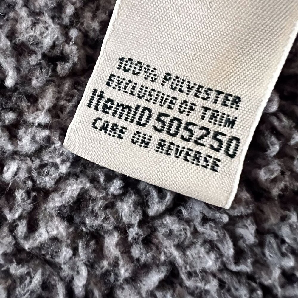 L.L.Bean Hi-Pile Fleece Jacket Gray Grey Large - Picture 12 of 14